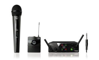 AKG WMS40 MINI2 dual system med en håndholdt mikrofon +1 lommesender 