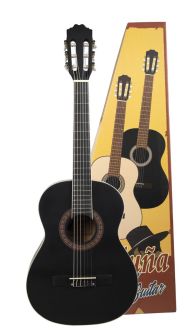Cataluna SGN C-60 3/4 størrelse klassisk nylonstrengs gitar i sort 