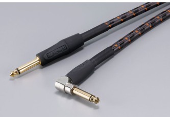 Roland 10ft / 3m Instrument Cable, Angled/Straight 1/4" En vinlet jack og en rett jack
