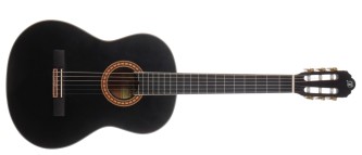 Morgan CG 09 klassisk gitar i svart matt farge og gullfarget mekanikk  Nylonstrenger 