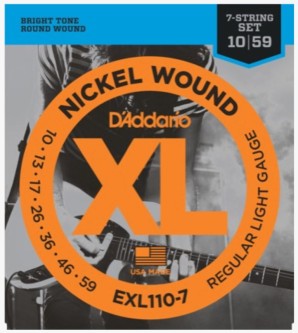 D'Addario EXL110-7 - El. Gitar strenger (010-059 ) til 7 strengs gitarer
