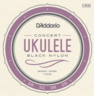 Daddario EJ53C Concert Ukulele strenger  Black Sorte strenger Hawaiian 