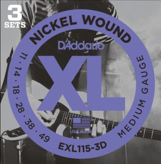 D'Addario EXL115- 3D El. Gitar strenger 3 Pack (011-049)