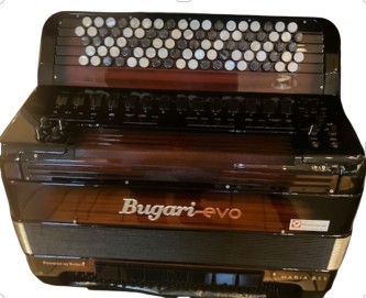 Bugari Evo Haria B55 Wooden norsk system. Trefarget  Mekanisk Bugari klaviatur og Roland FR8XB innmat. Det beste fra Bugari og Roland.  Ny lavere pris 